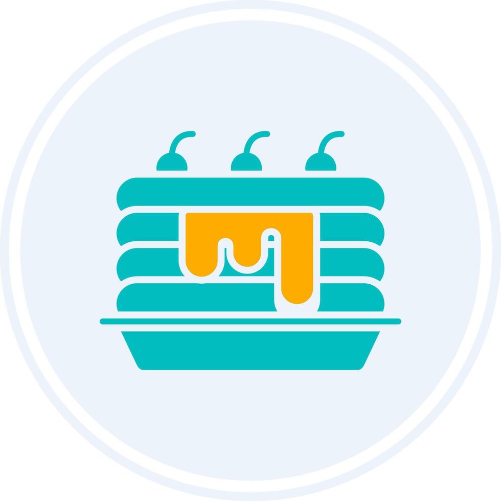 Pancakes Glyph Two Colour Circle Icon vector