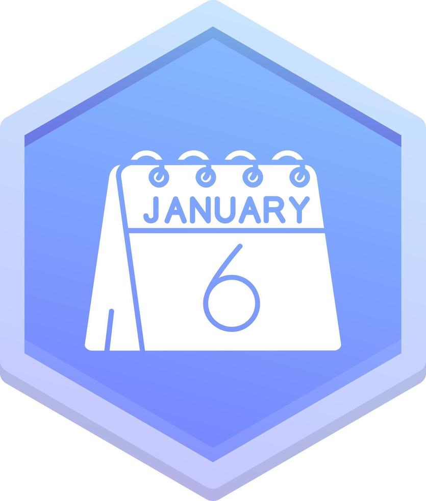 6to de enero polígono icono vector