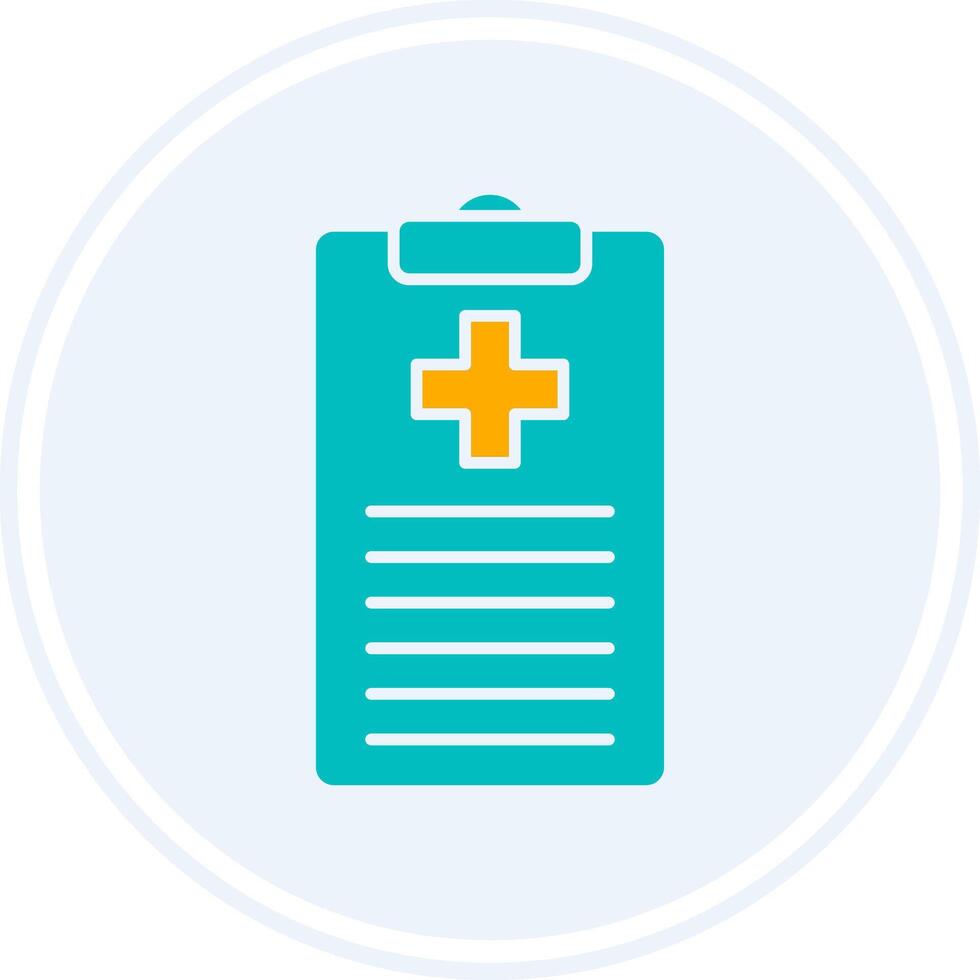Medical Chart Glyph Two Colour Circle Icon vector