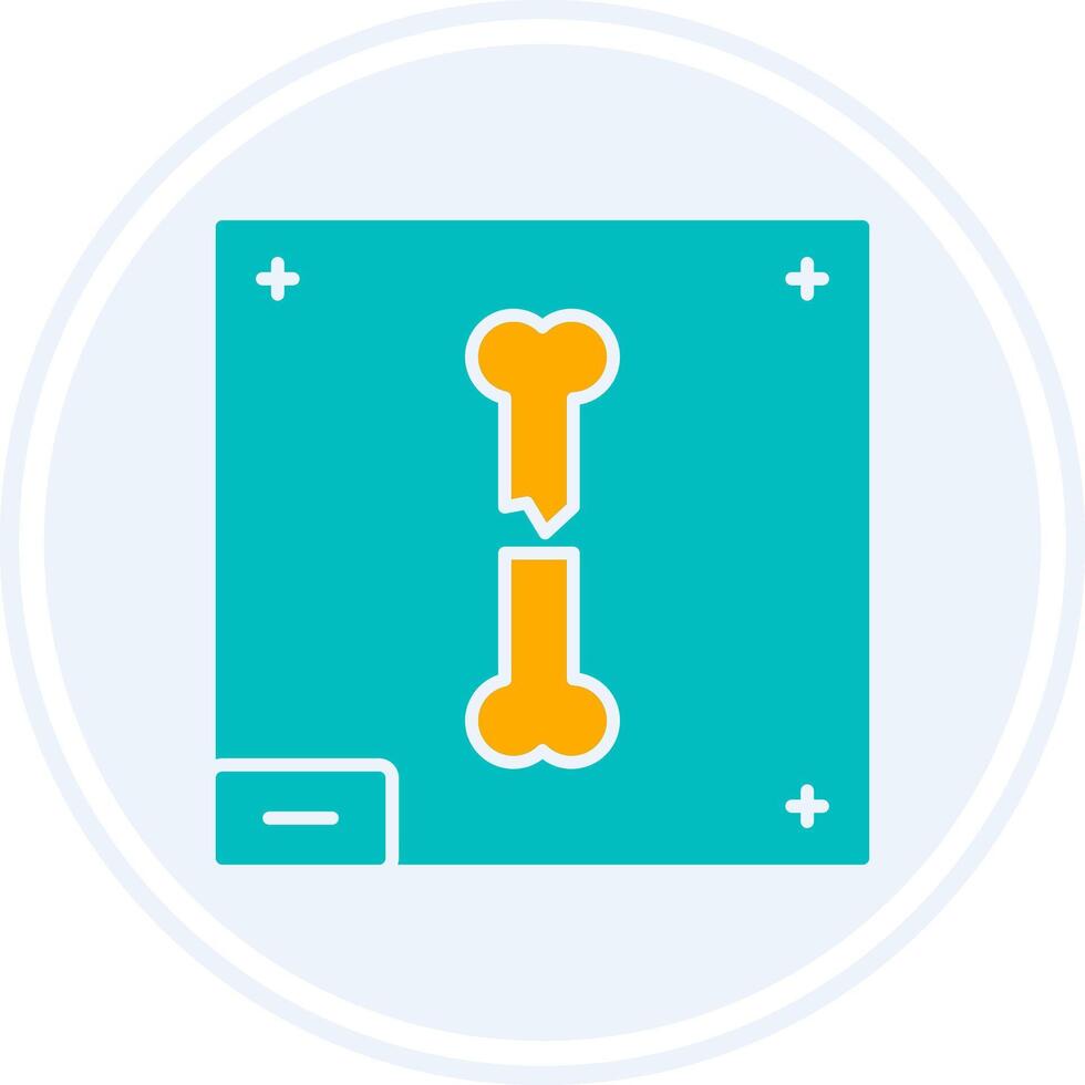 Bone X - ray Glyph Two Colour Circle Icon vector