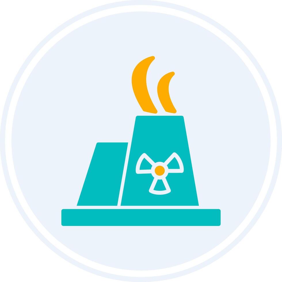 Nuclear Fission Glyph Two Colour Circle Icon vector