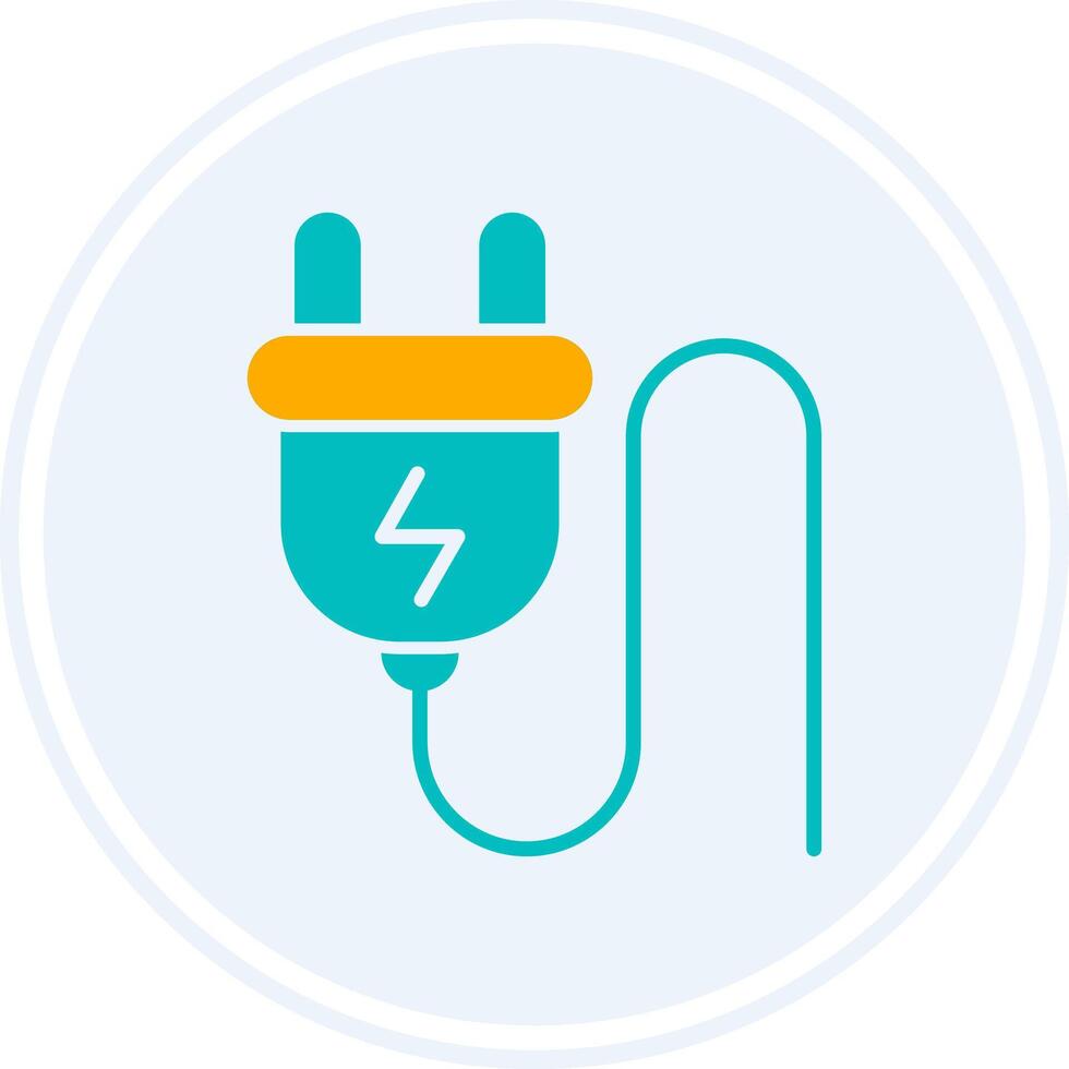 Plug Glyph Two Colour Circle Icon vector