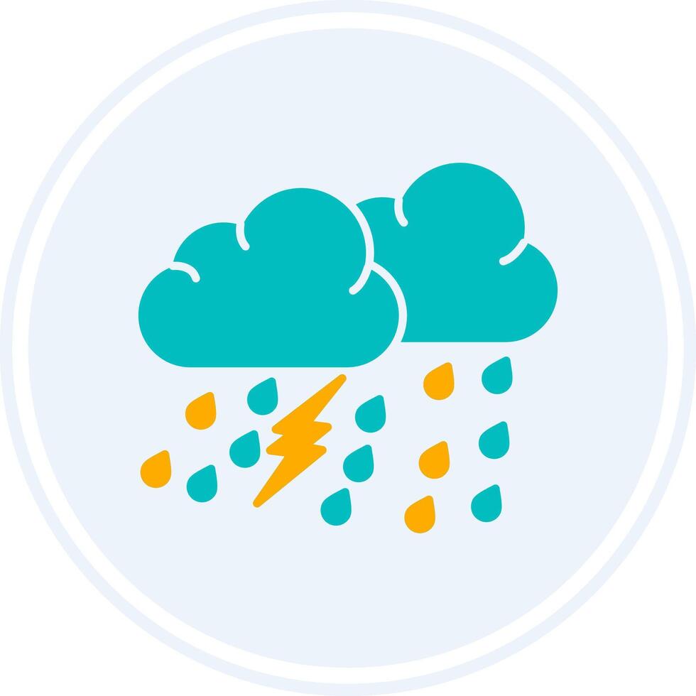 Extreme Weather Glyph Two Colour Circle Icon vector