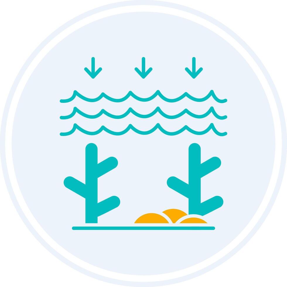 Ocean Acidity Glyph Two Colour Circle Icon vector
