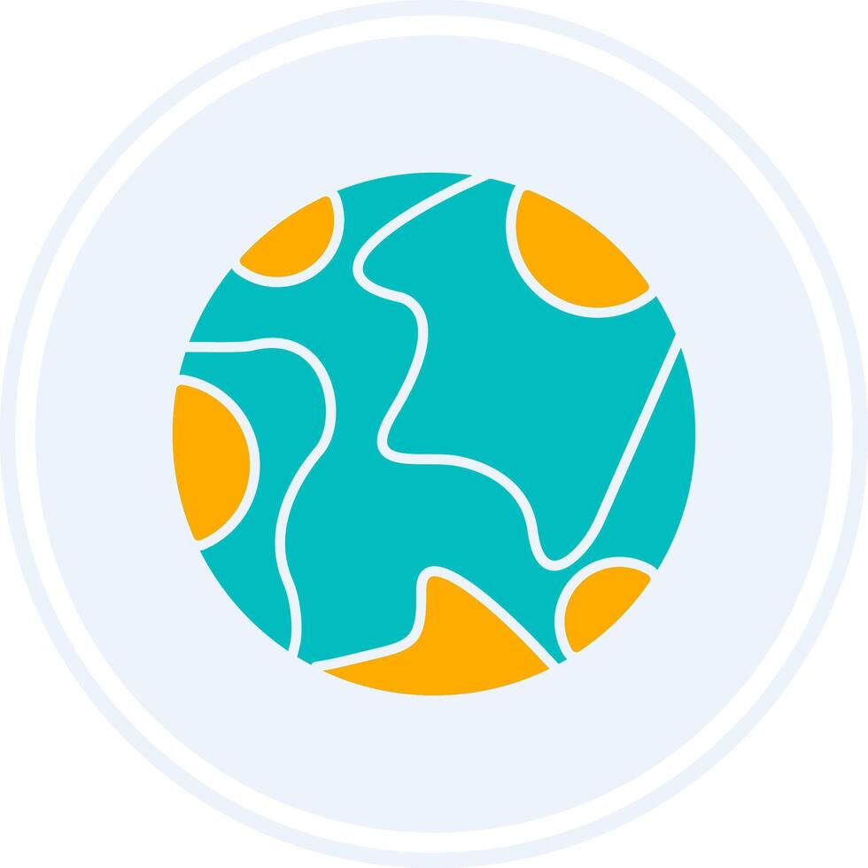 Earth Glyph Two Colour Circle Icon vector