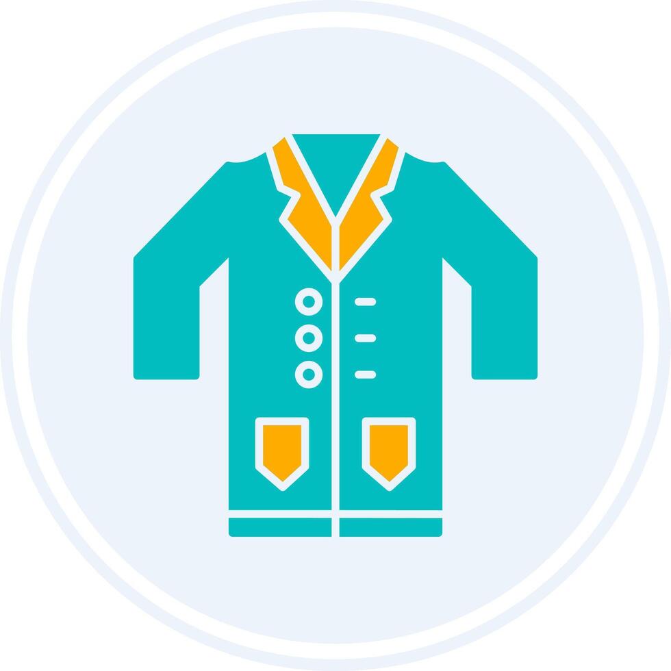 Lab Coat Glyph Two Colour Circle Icon vector