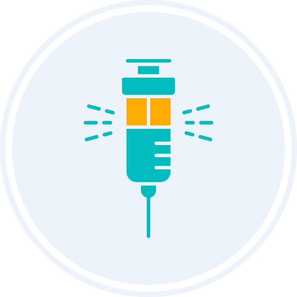 Syringe Glyph Two Colour Circle Icon vector