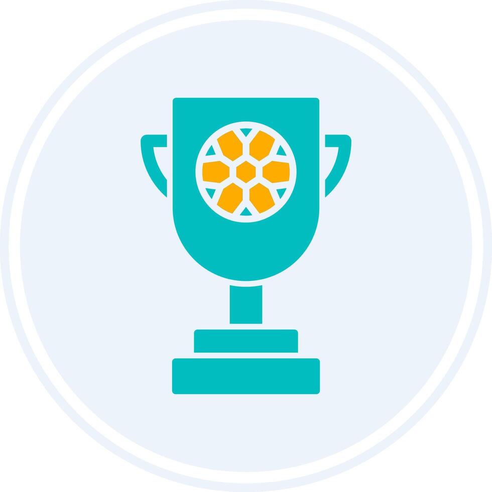 Trophy Glyph Two Colour Circle Icon vector