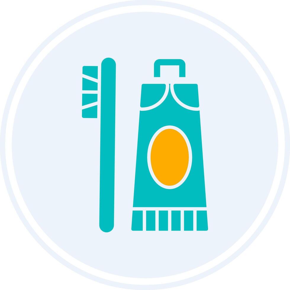 Toothpaste Glyph Two Colour Circle Icon vector