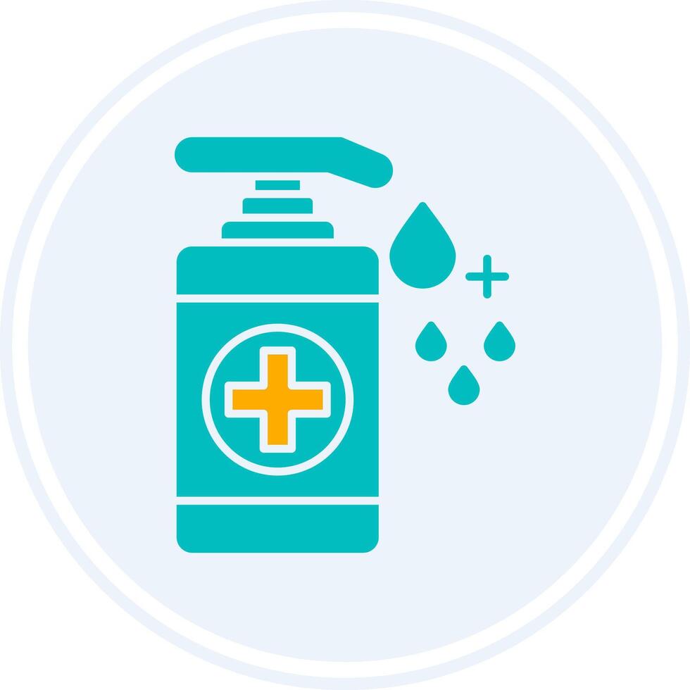 Hand Sanitizer Glyph Two Colour Circle Icon vector