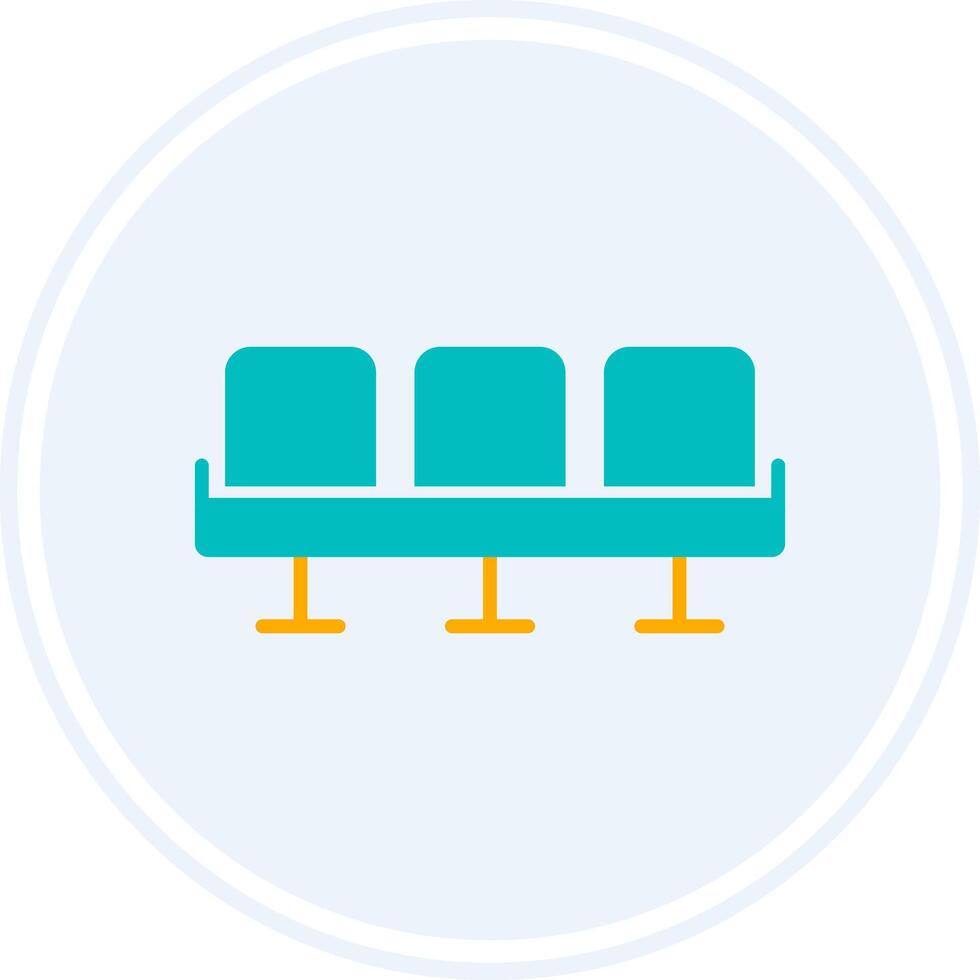 Seating Glyph Two Colour Circle Icon vector