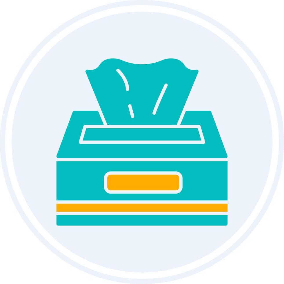 Tissue Box Glyph Two Colour Circle Icon vector