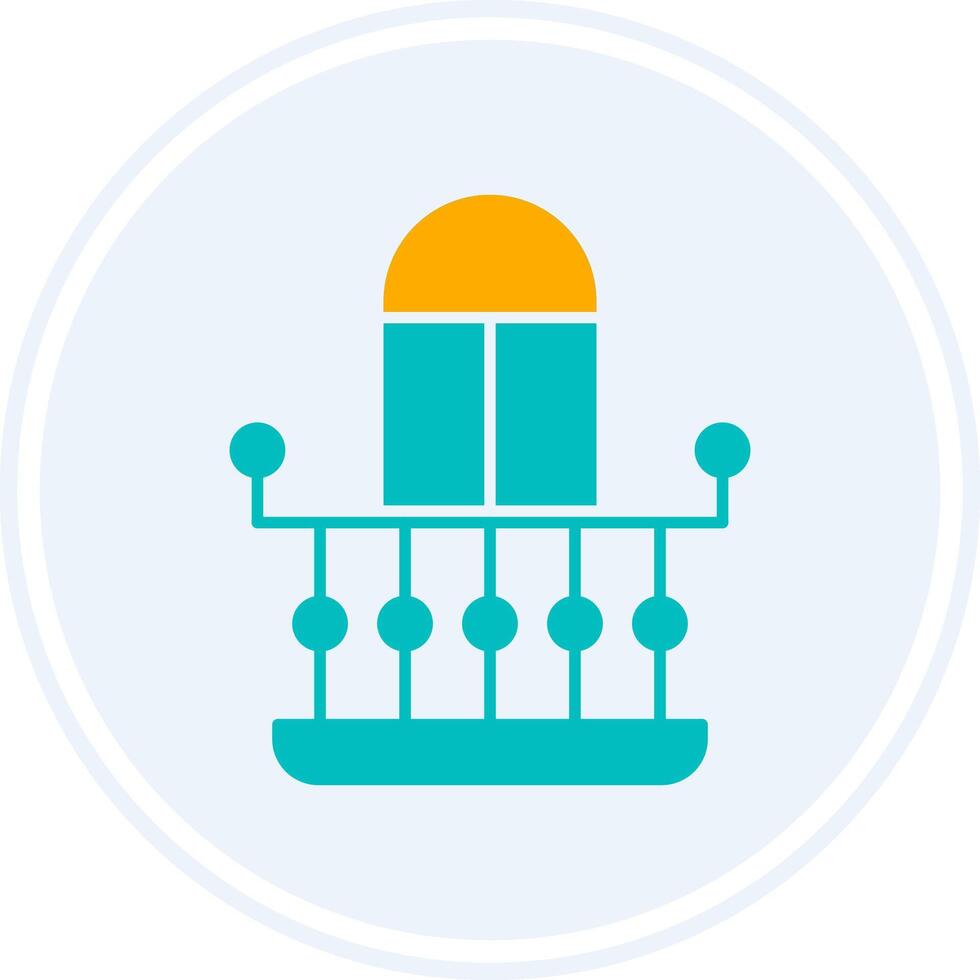 Balcony Glyph Two Colour Circle Icon vector
