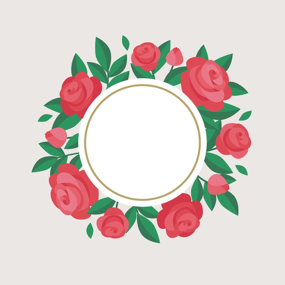 red roses frame for cards and invitations vector