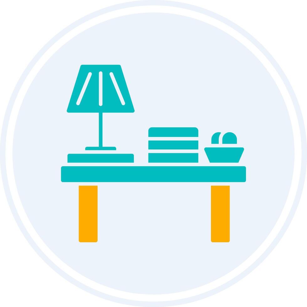 Table Lamp Glyph Two Colour Circle Icon vector