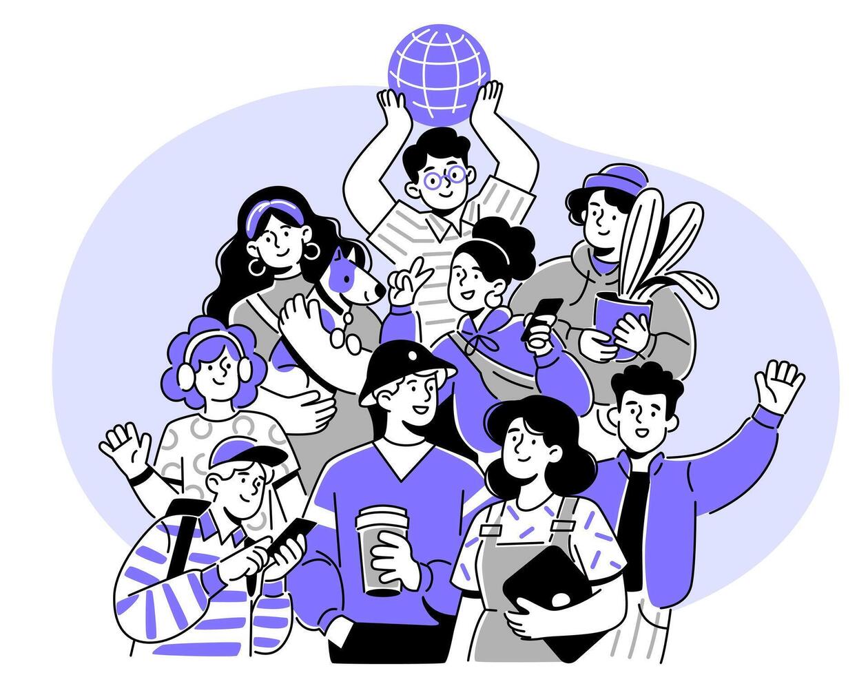 illustration of community teamwork employees vector