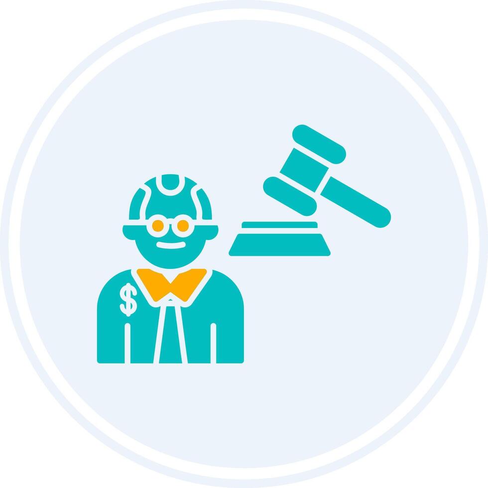 Judge Giving Order Glyph Two Colour Circle Icon vector