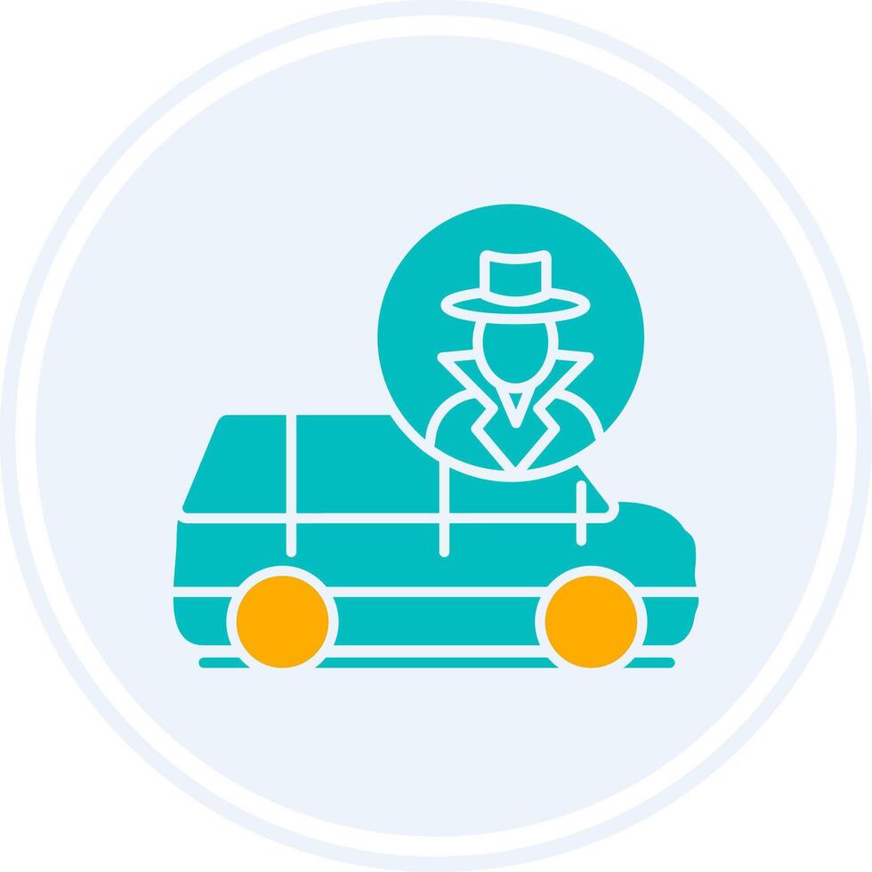 Thief Van Glyph Two Colour Circle Icon vector