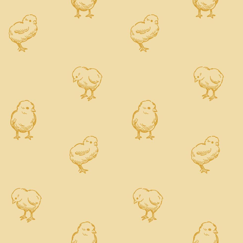 vintage patterns of chickens line art vector