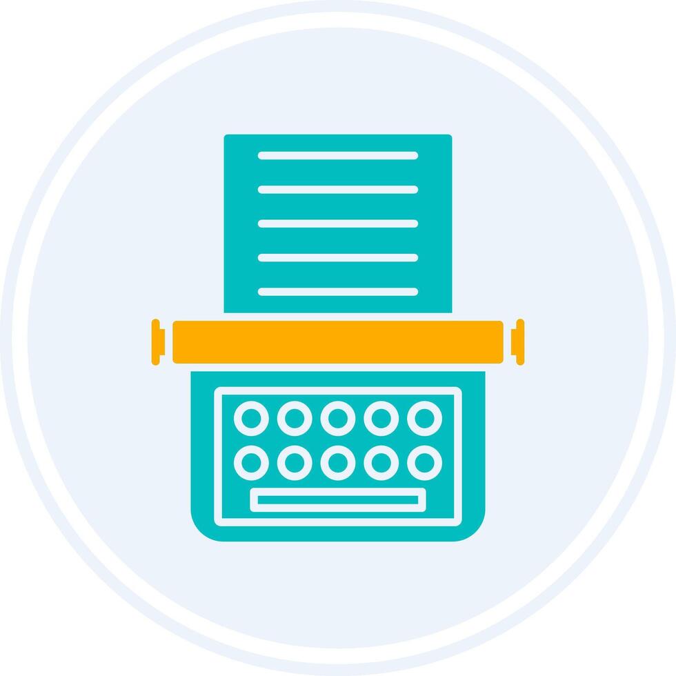 Typewriter Glyph Two Colour Circle Icon vector