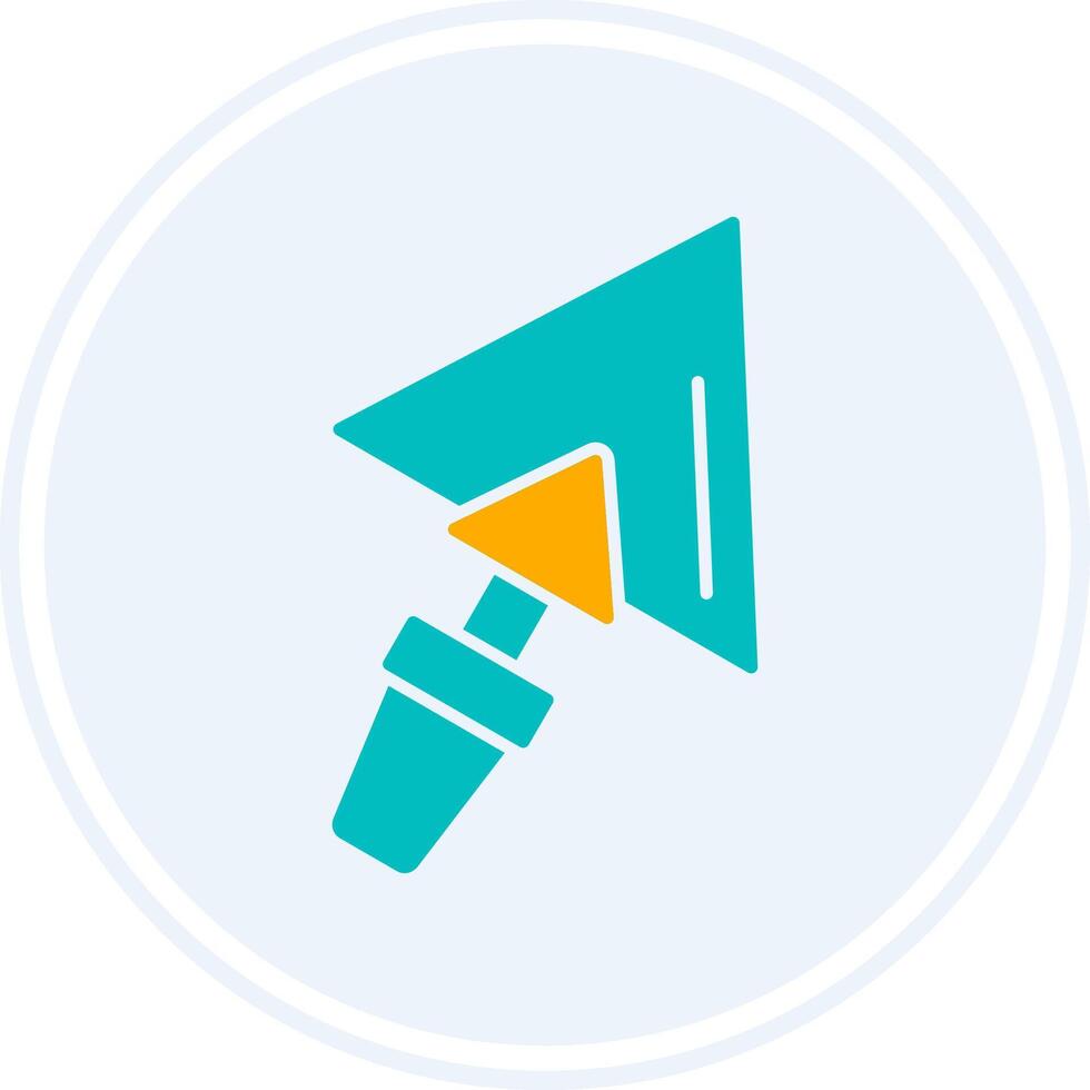 Plastering Trowel Glyph Two Colour Circle Icon vector