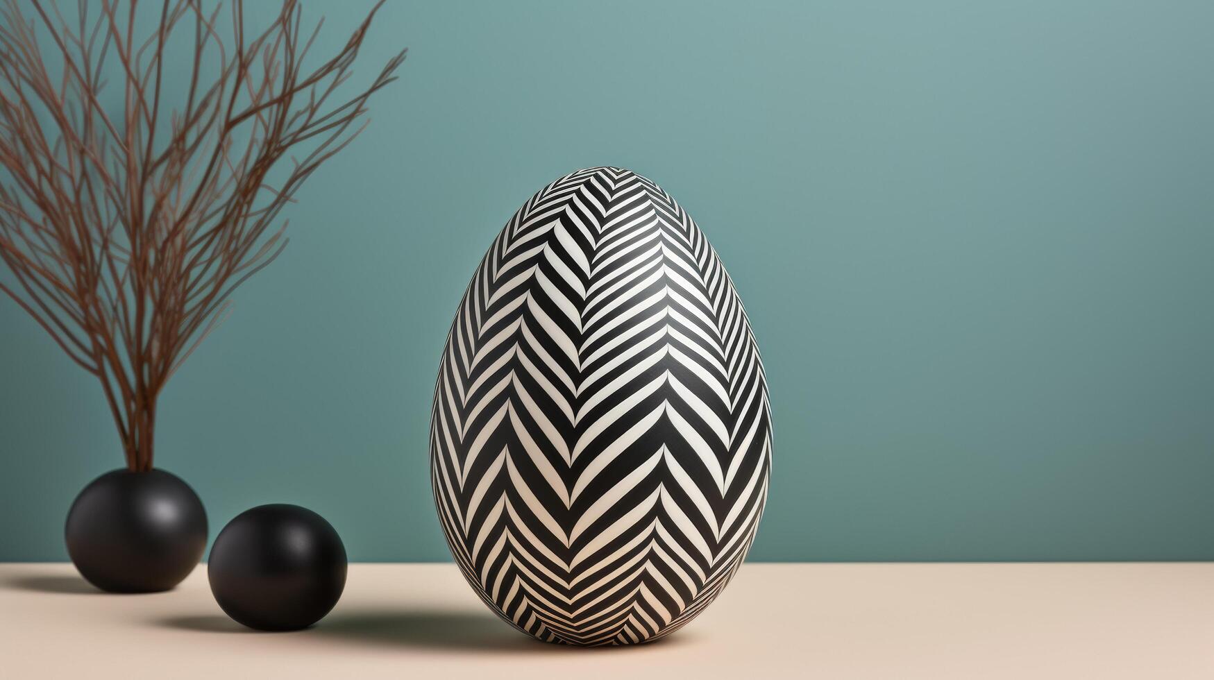 AI generated Stylized Easter Egg with Geometric Patterns photo