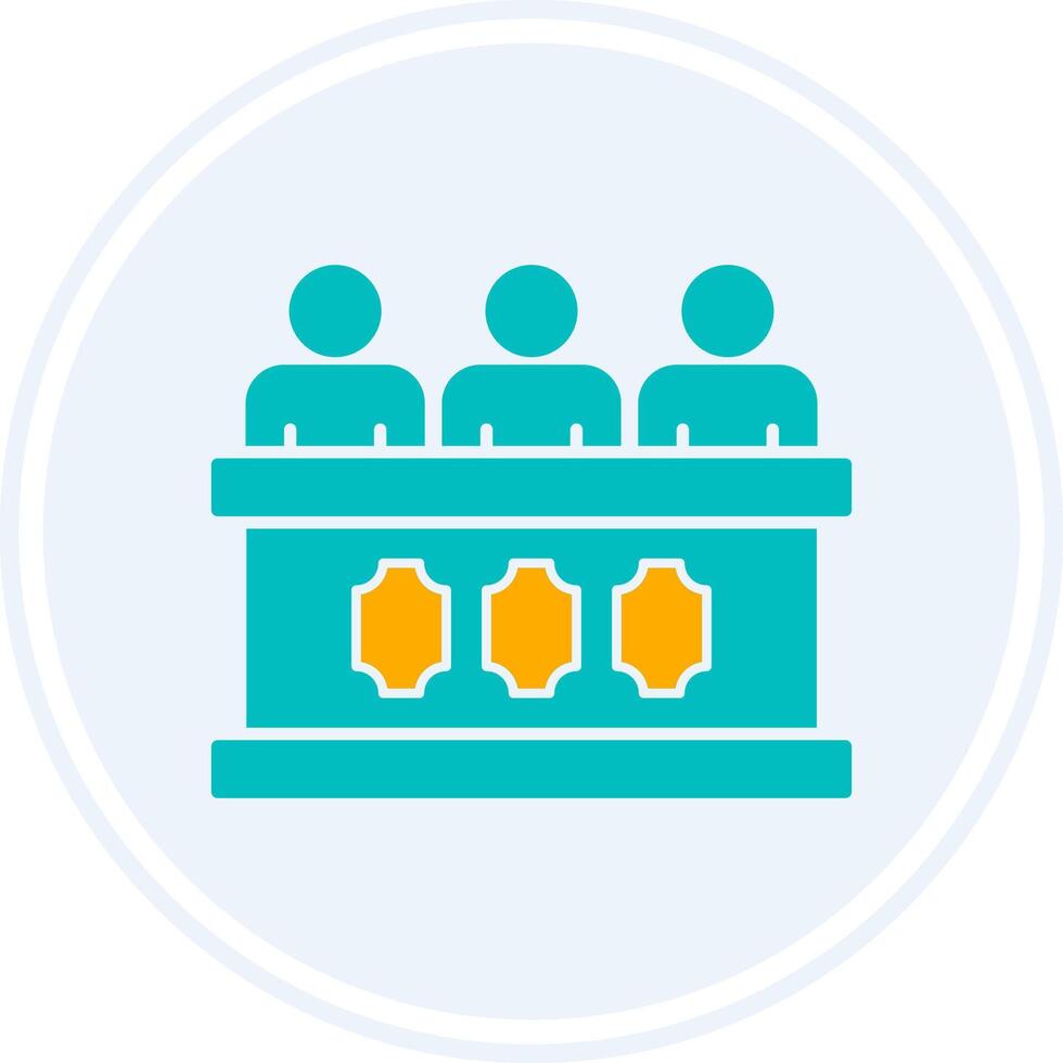Panel of judges Glyph Two Colour Circle Icon vector