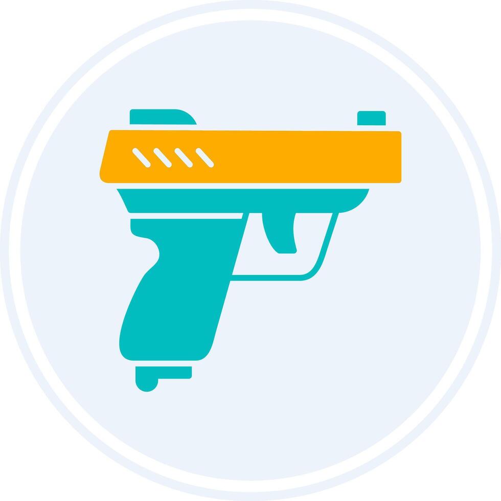 Pistol Glyph Two Colour Circle Icon vector