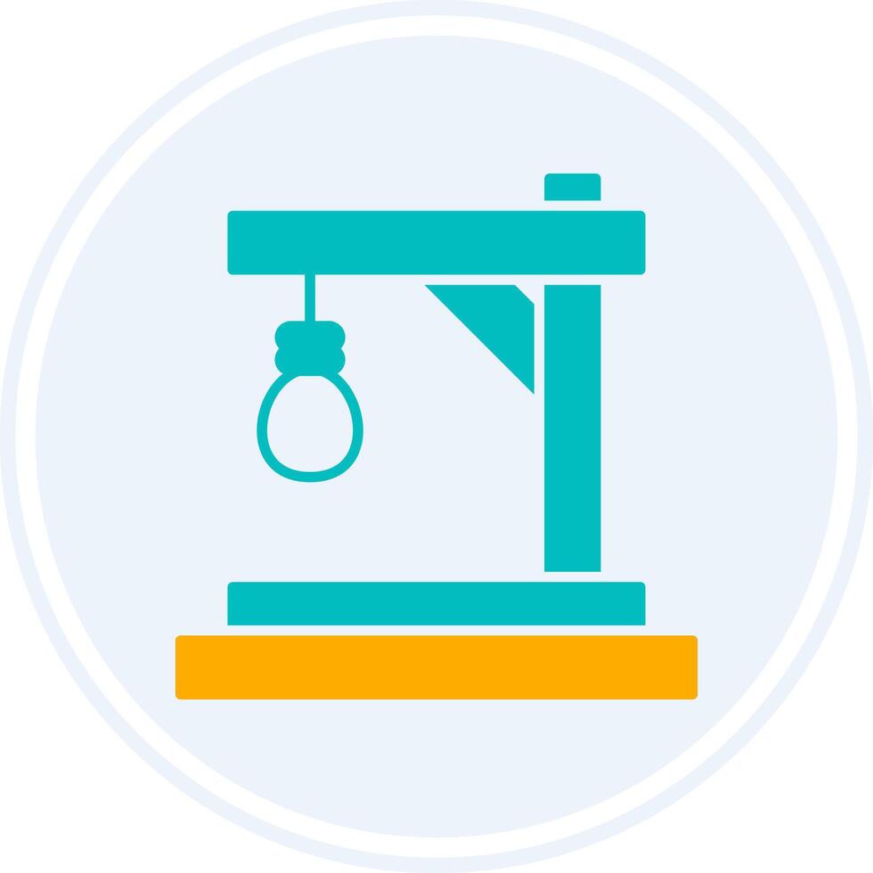 Gallows Glyph Two Colour Circle Icon vector