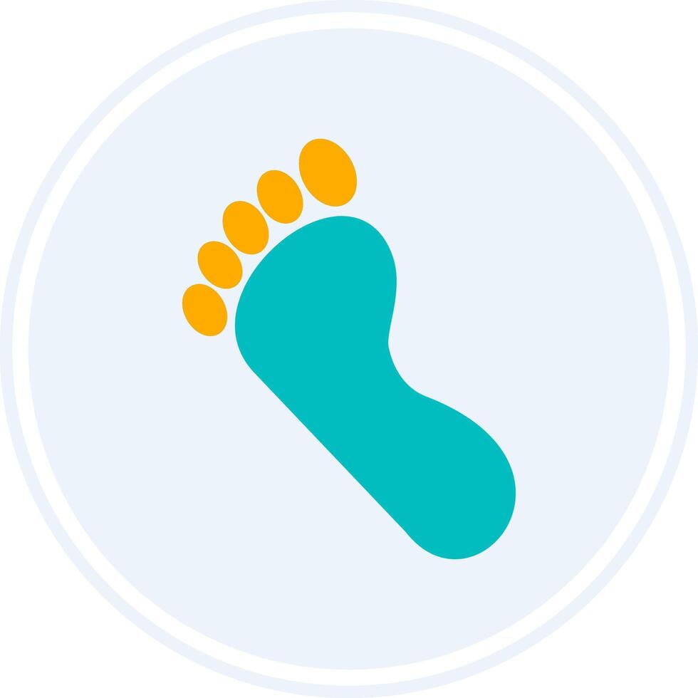 Footprint Glyph Two Colour Circle Icon vector