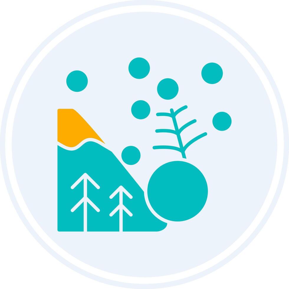 Avalanche Glyph Two Colour Circle Icon vector