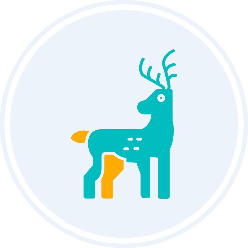 Reindeer Glyph Two Colour Circle Icon vector