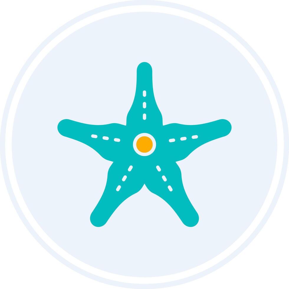 StarFish Glyph Two Colour Circle Icon vector