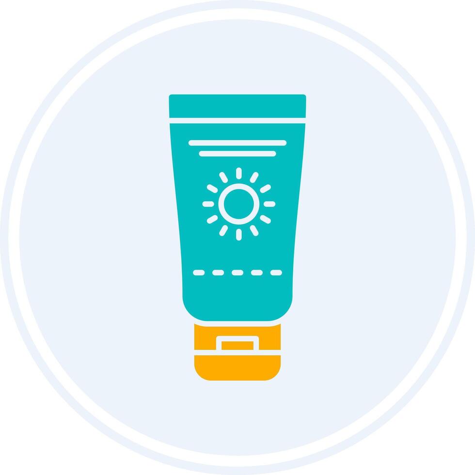 Sunscreen Glyph Two Colour Circle Icon vector