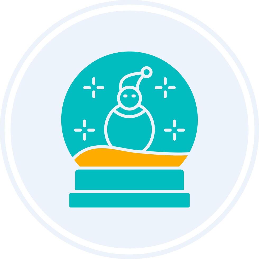 Snow Globe Glyph Two Colour Circle Icon vector