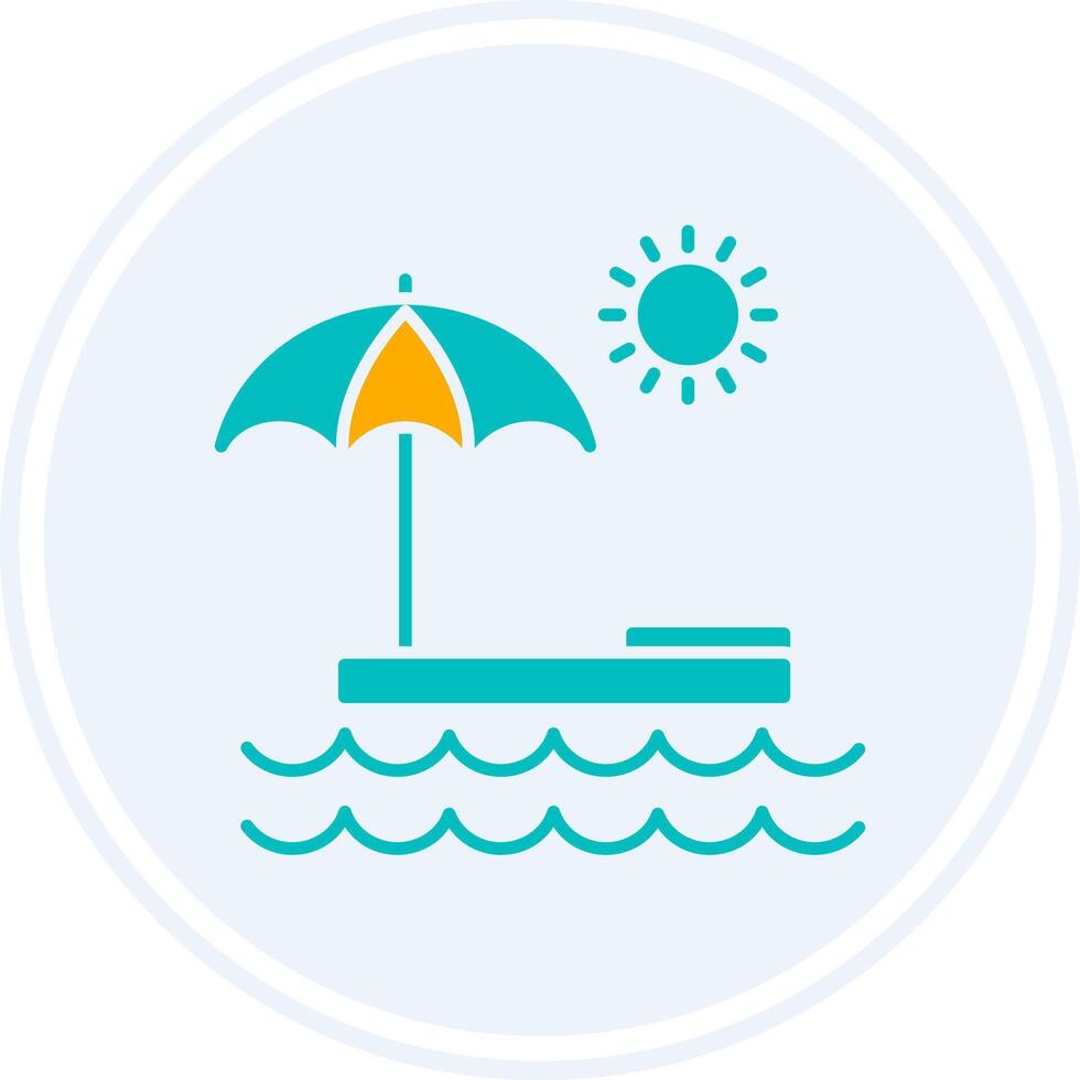 Summer Glyph Two Colour Circle Icon vector