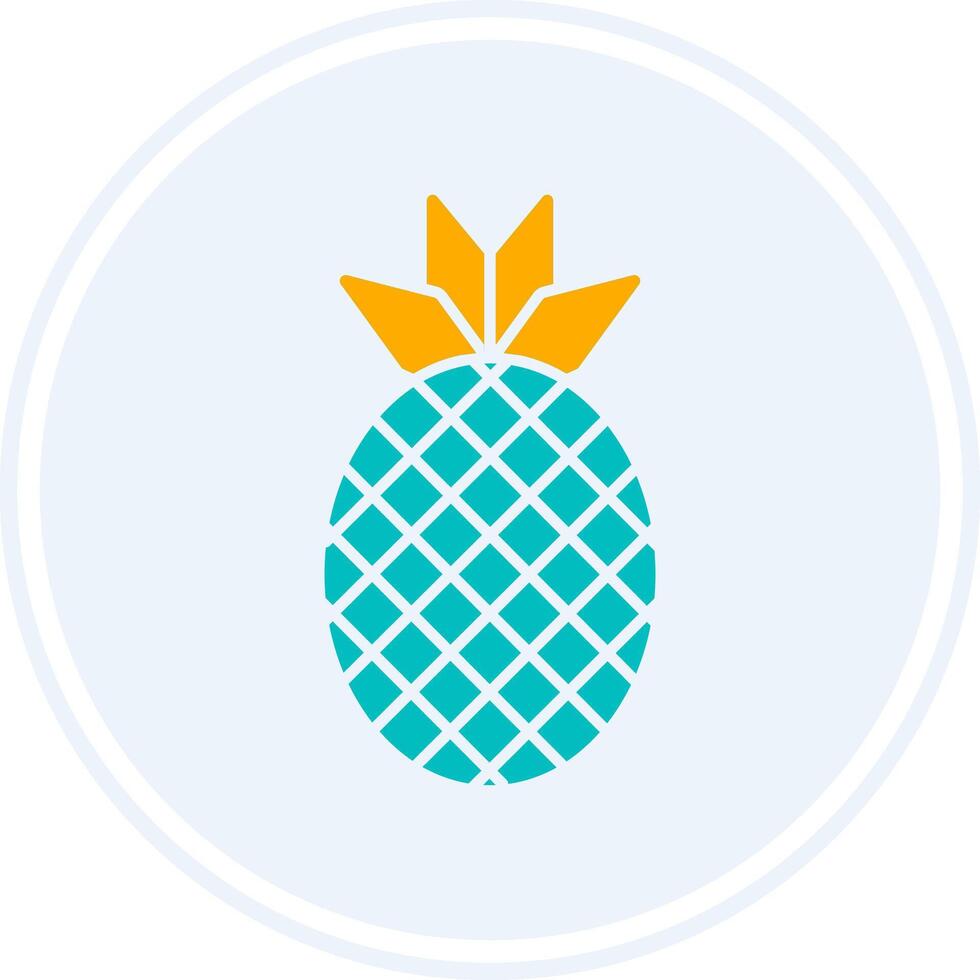 Pineapple Glyph Two Colour Circle Icon vector