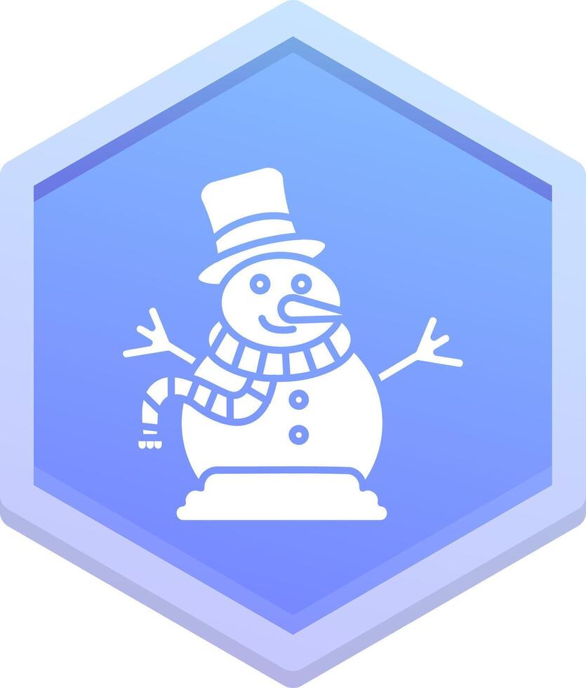 Snowman Polygon Icon vector