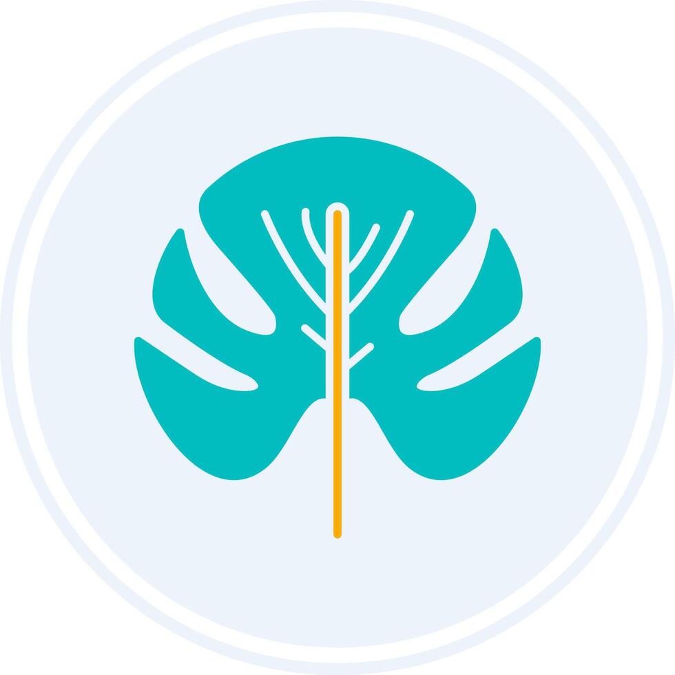 Monstera Glyph Two Colour Circle Icon vector