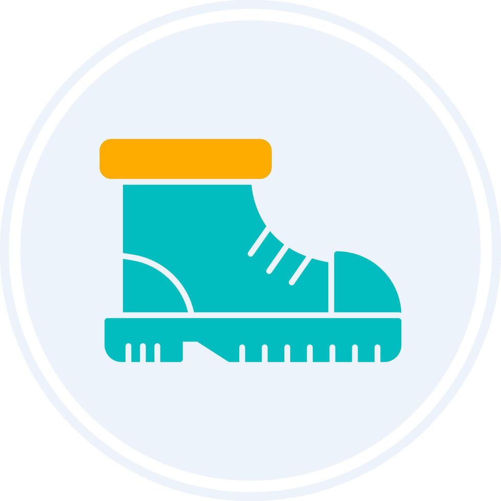Boot Glyph Two Colour Circle Icon vector