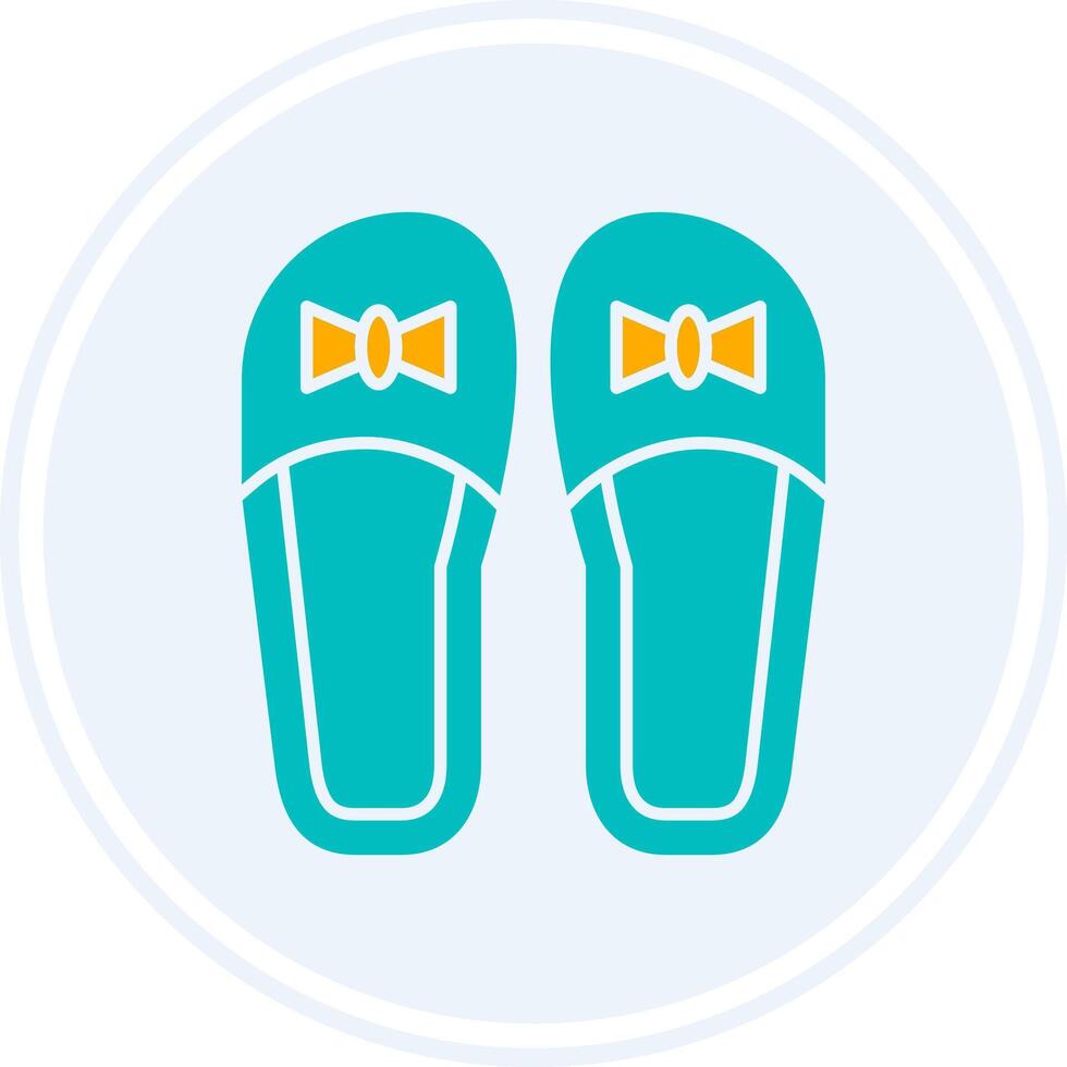 Slippers Glyph Two Colour Circle Icon vector