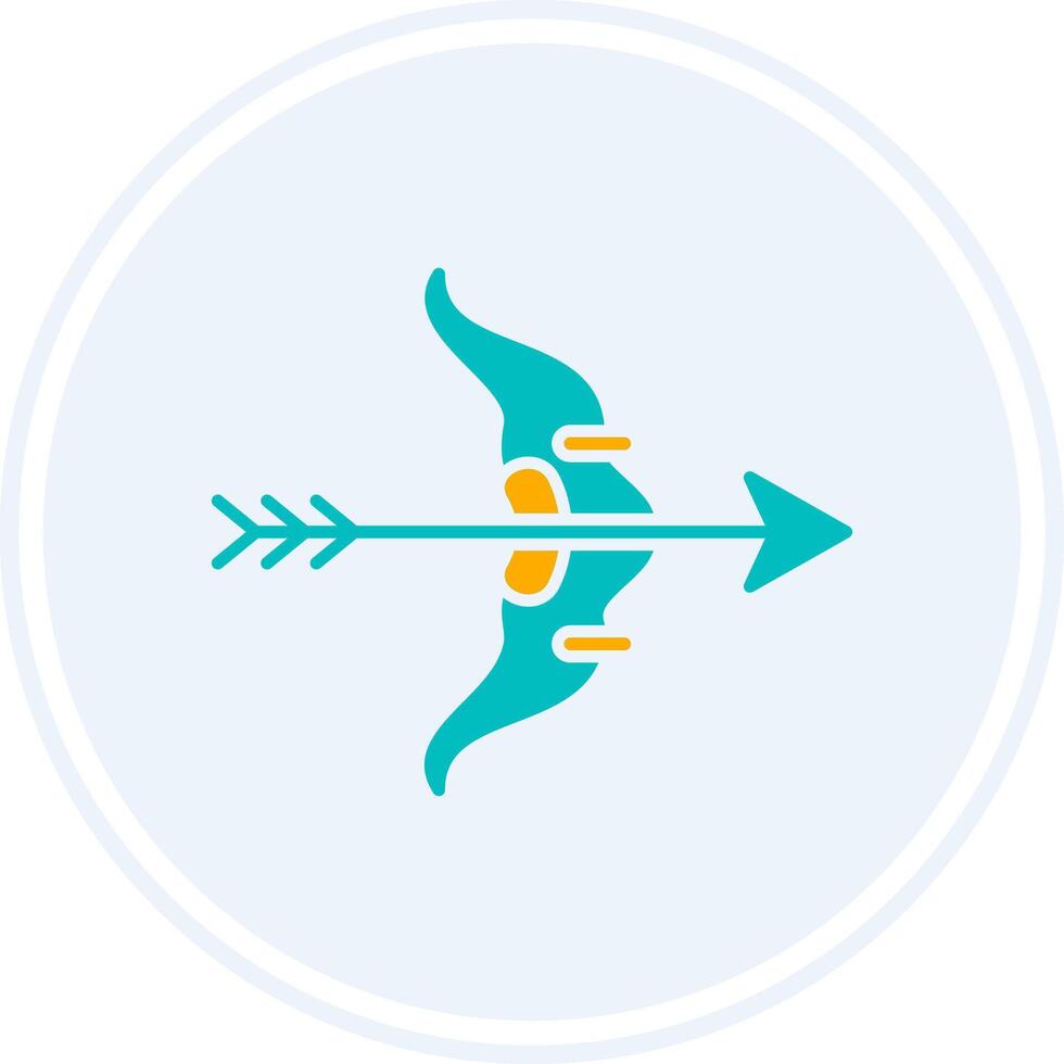 Bow And Arrow Glyph Two Colour Circle Icon vector