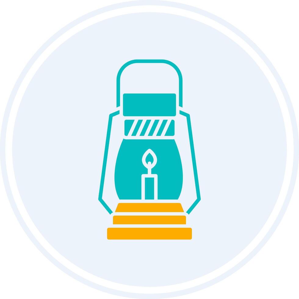Gas Lamp Glyph Two Colour Circle Icon vector