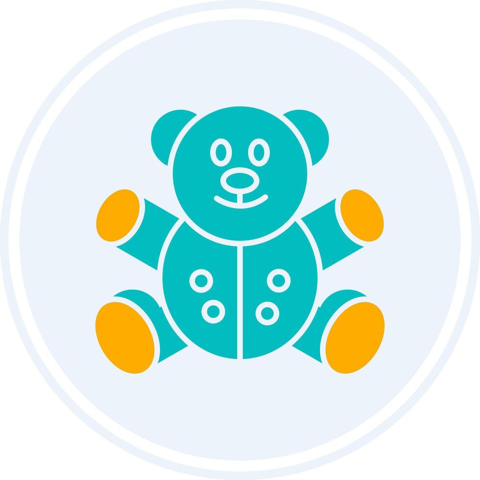 Bear Glyph Two Colour Circle Icon vector