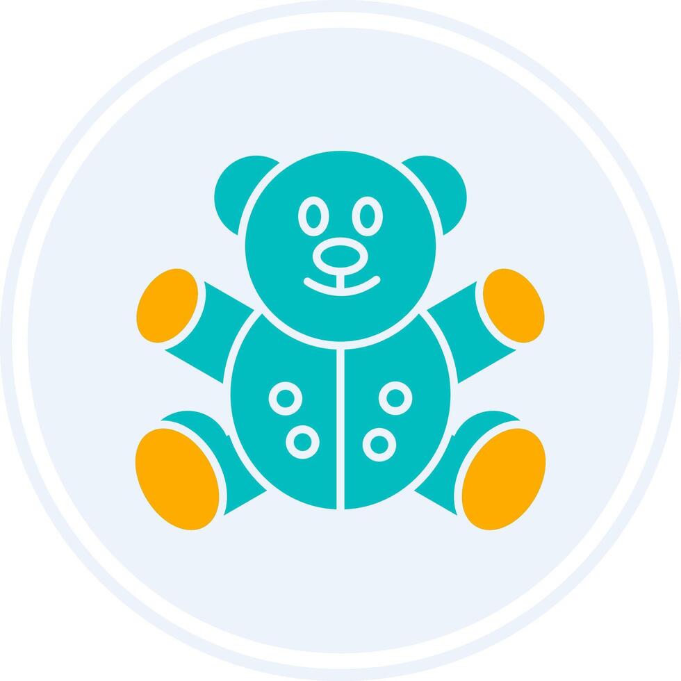 Bear Glyph Two Colour Circle Icon vector