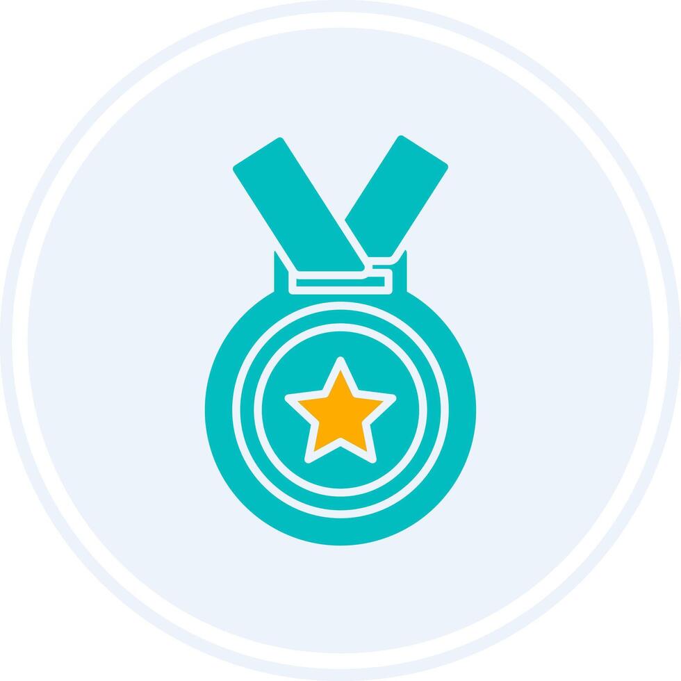 Medal Glyph Two Colour Circle Icon vector