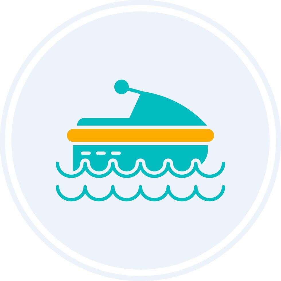 Jet Ski Glyph Two Colour Circle Icon vector