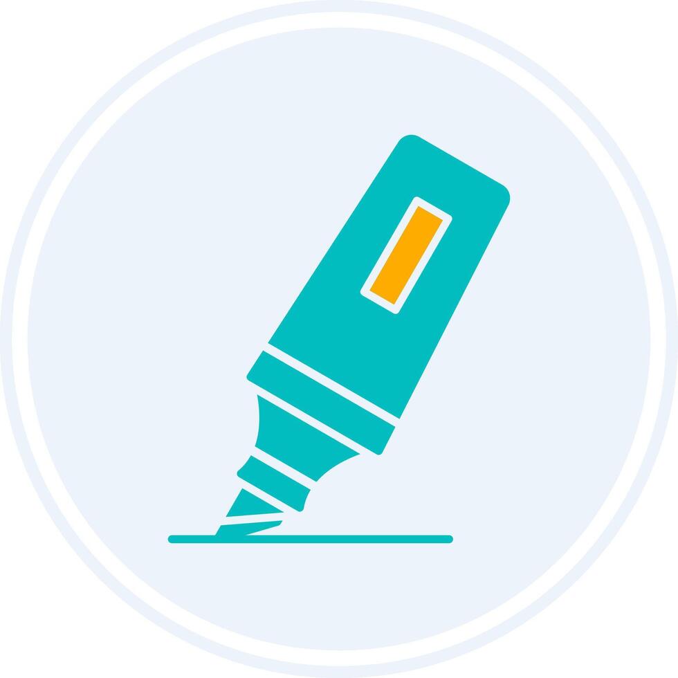 Highlighter Glyph Two Colour Circle Icon vector