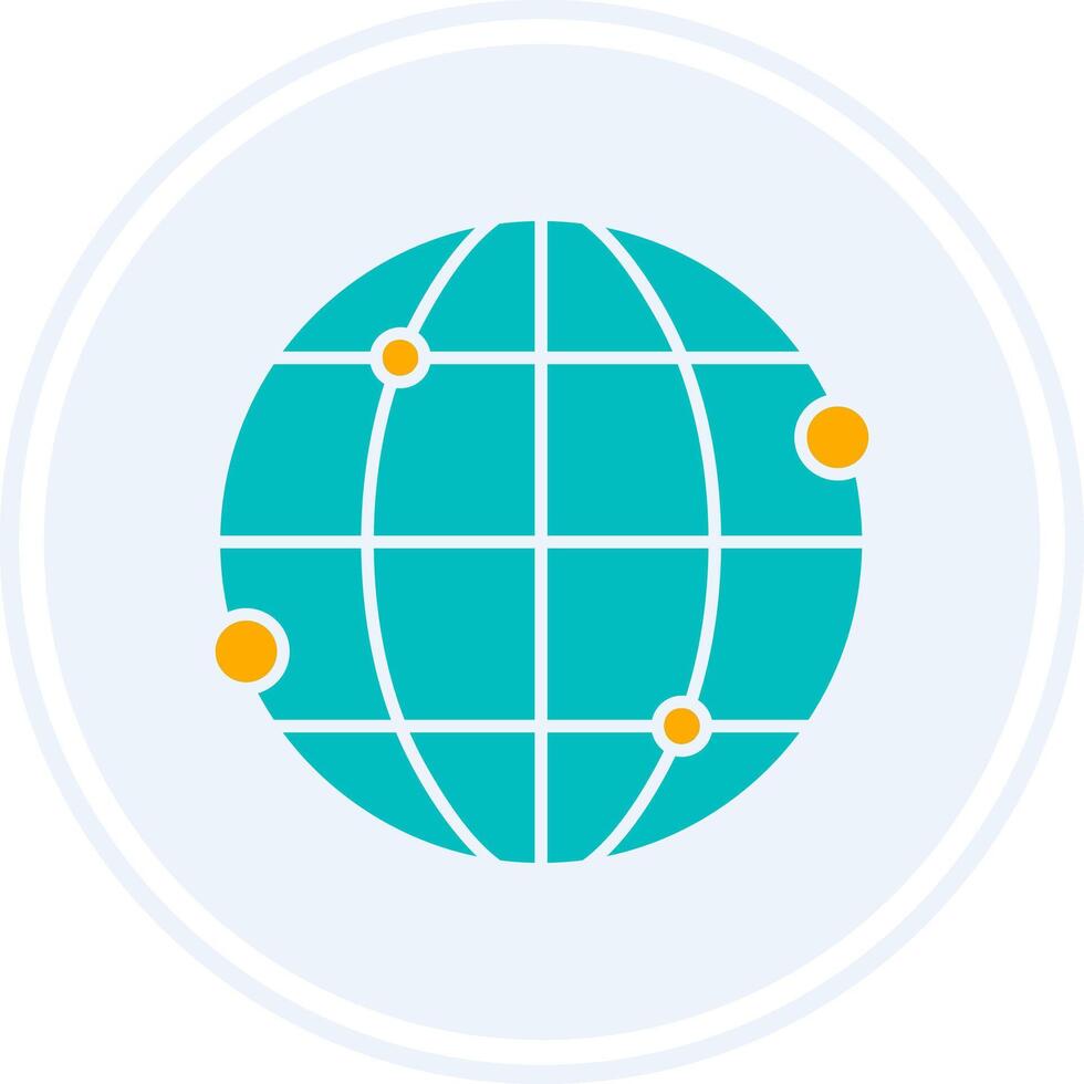 World Glyph Two Colour Circle Icon vector