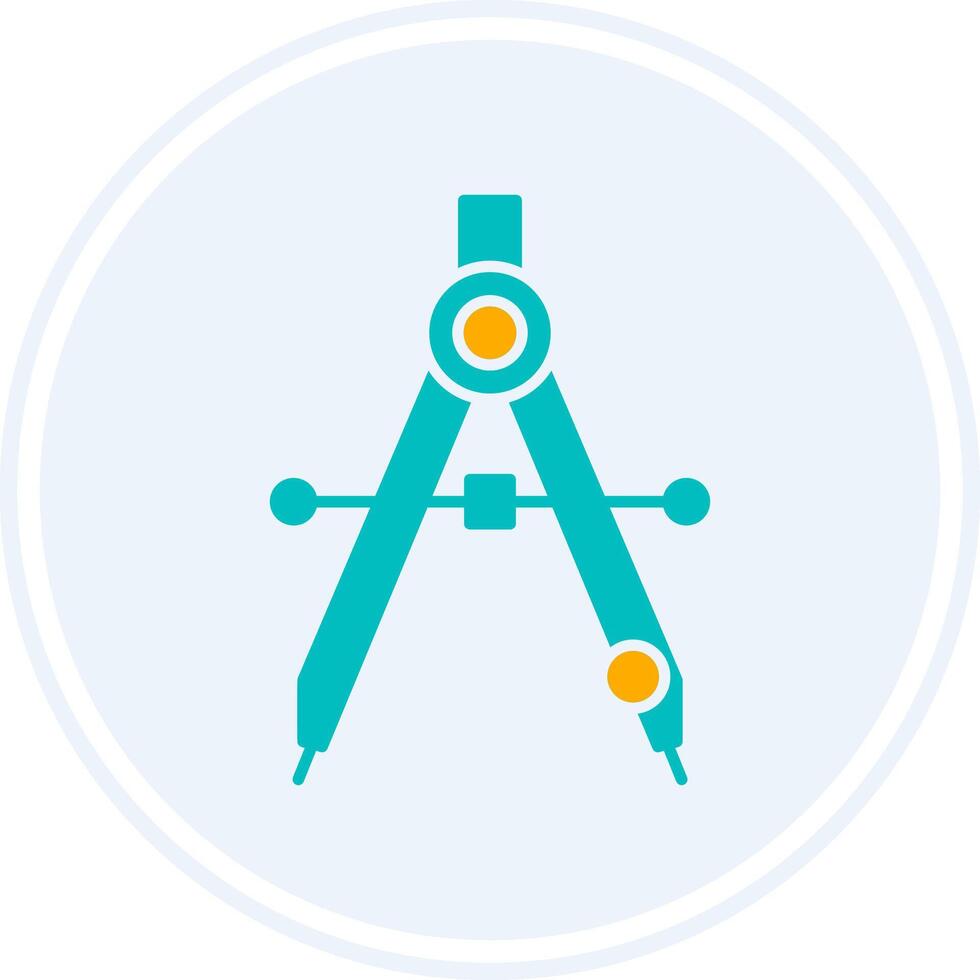 Drawing Compass Glyph Two Colour Circle Icon vector